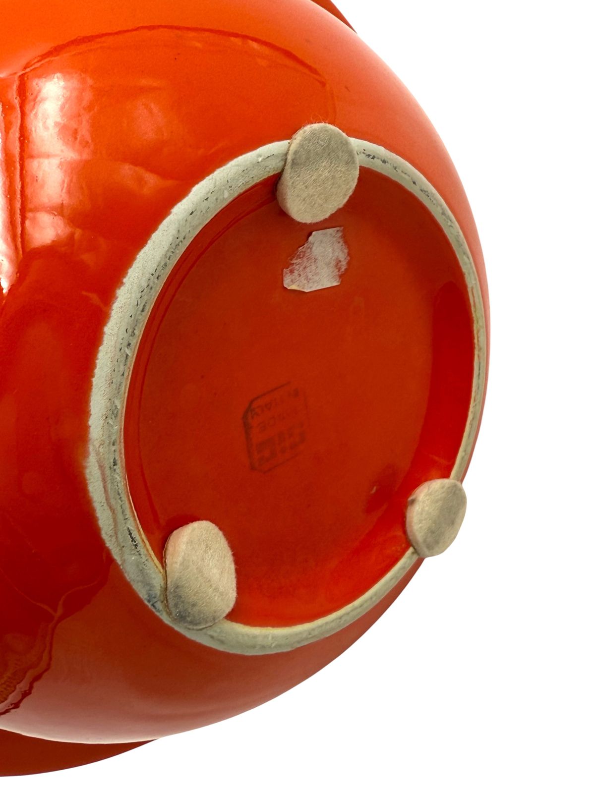 280.0 Space Age Orange Ceramic Vase, Sicart Italy Ca. 1970 photo