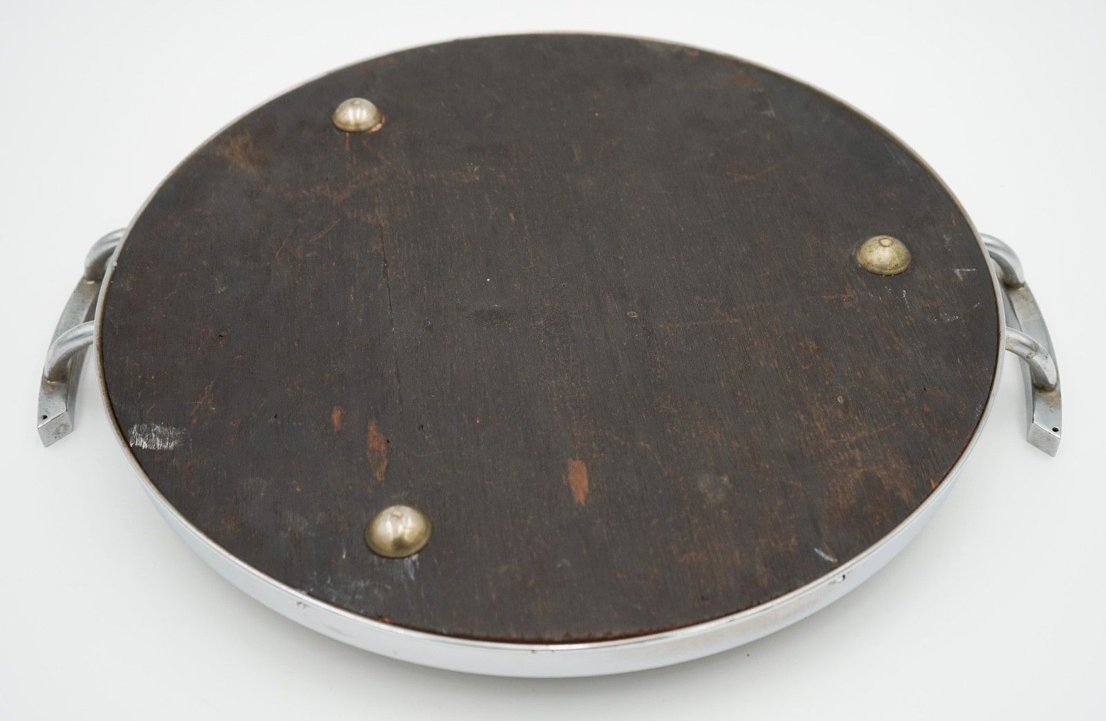 450.0 Vintage Circular Brazilian Rio De Janeiro Metal Tray Real Morpho Butterfly Wings photo