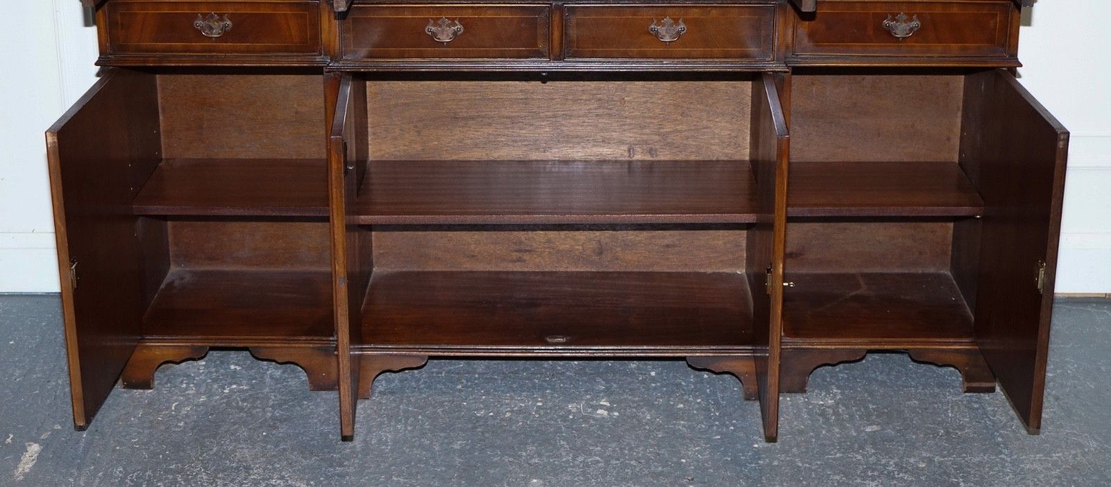photo for sale Stunning Georgian Style Breakfront Four Door Display Cabinet Bookcase