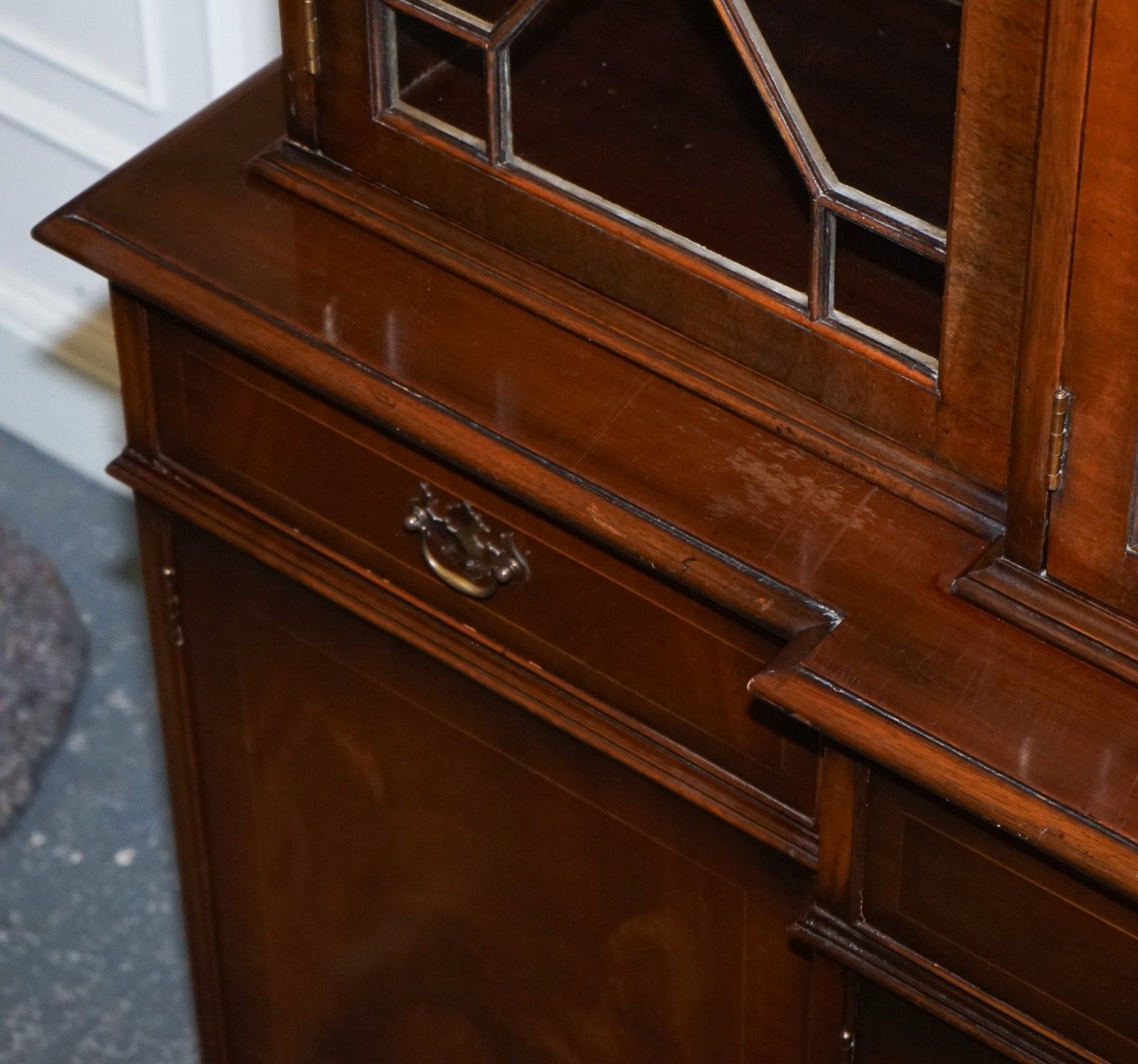 photo buy Stunning Georgian Style Breakfront Four Door Display Cabinet Bookcase
