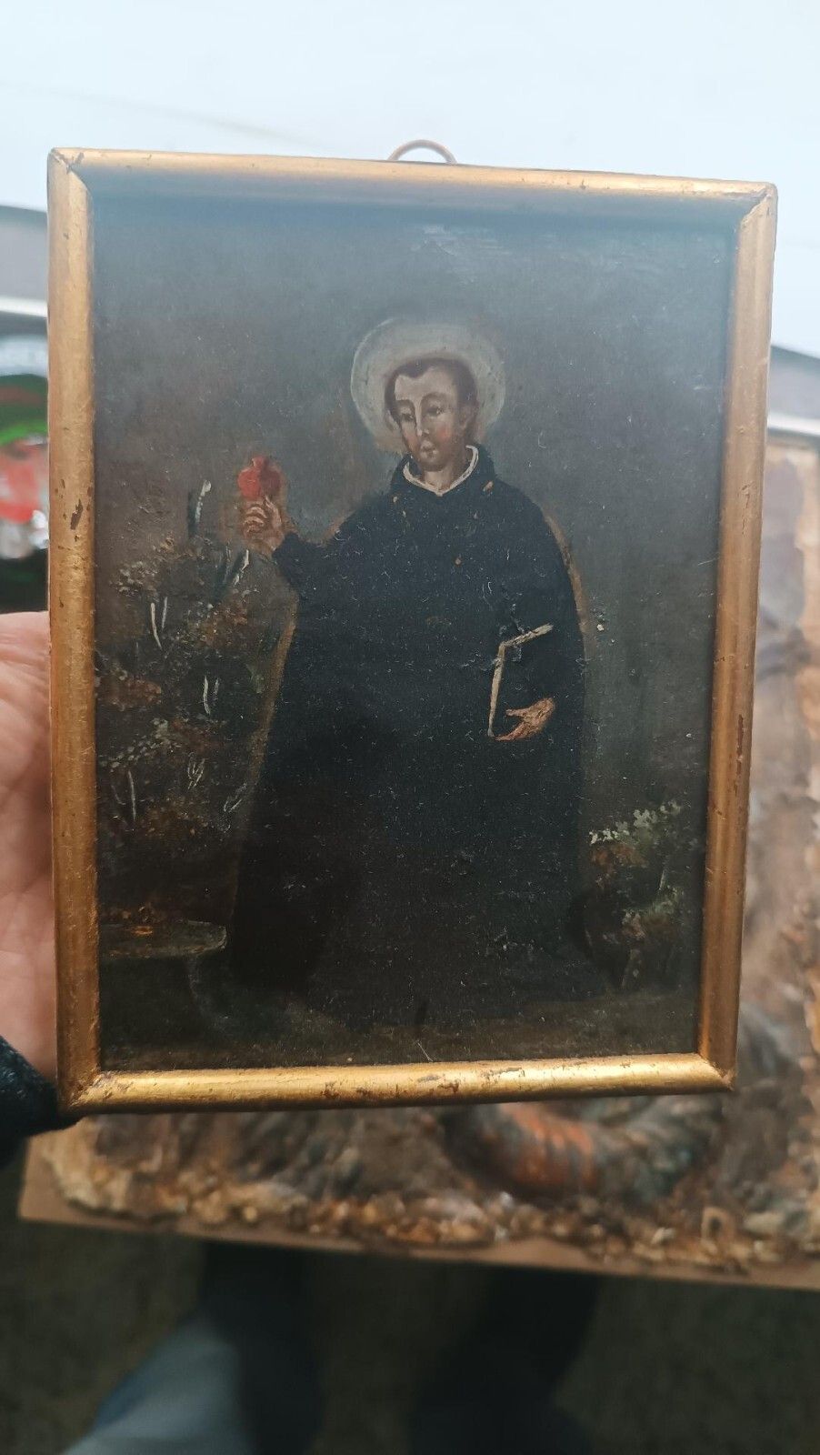Copper Painting Depicting Jesuit Saint Spanish School 18th Century photo furniture