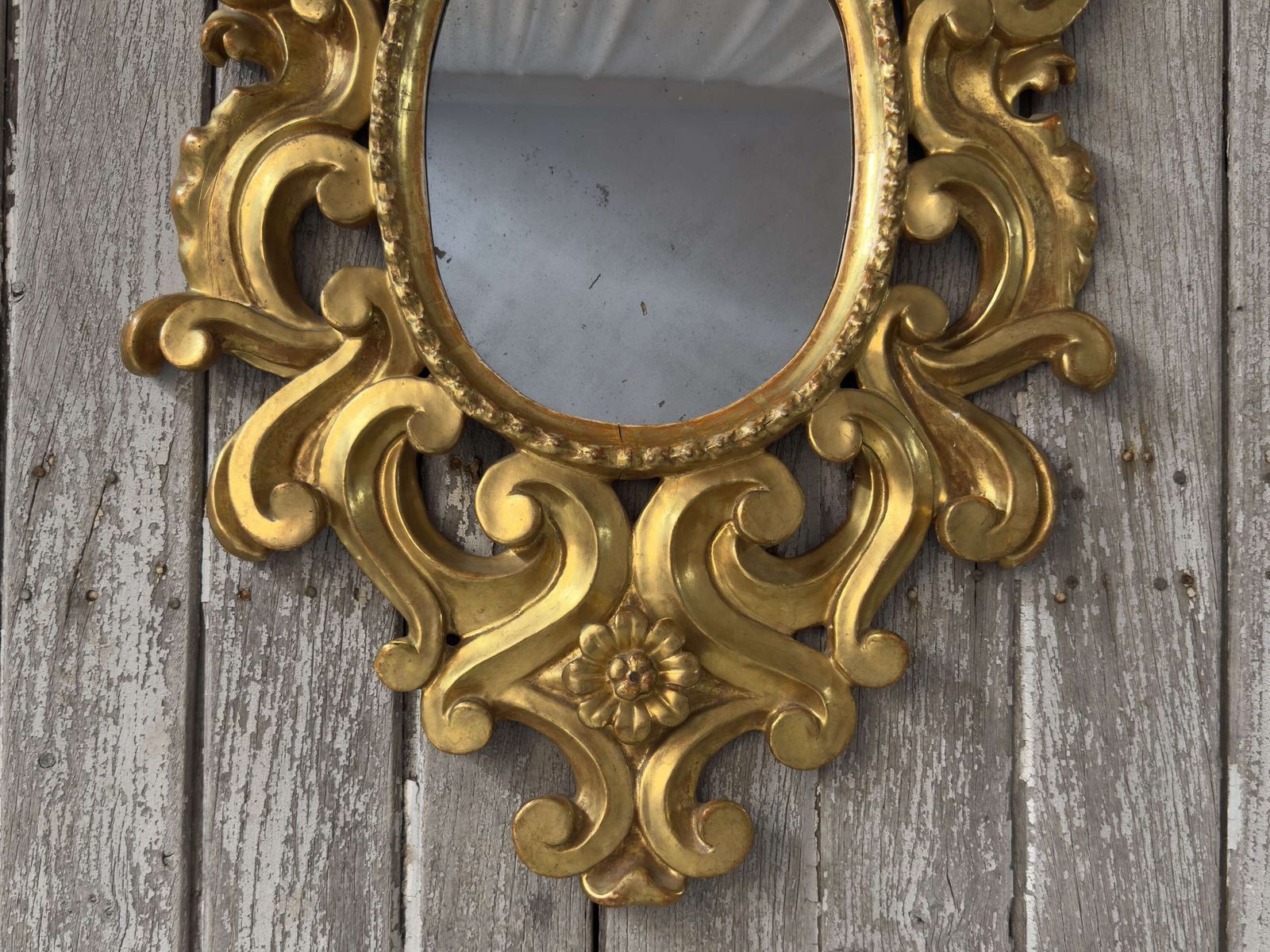 Antique Italian Giltwood Wall Mirror – Baroque Style photo Home Decor