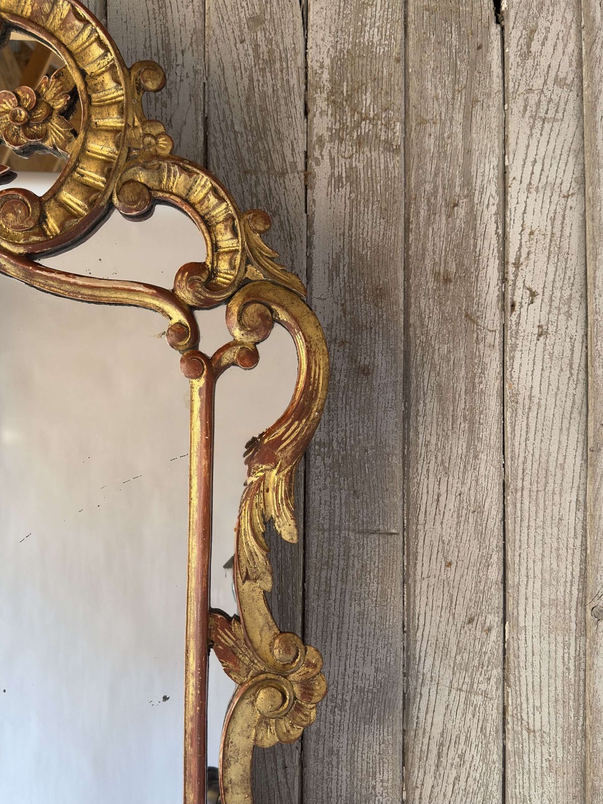 Antique Italian Giltwood Mirror With Original Mercury Plate – 19th Century photo for sale