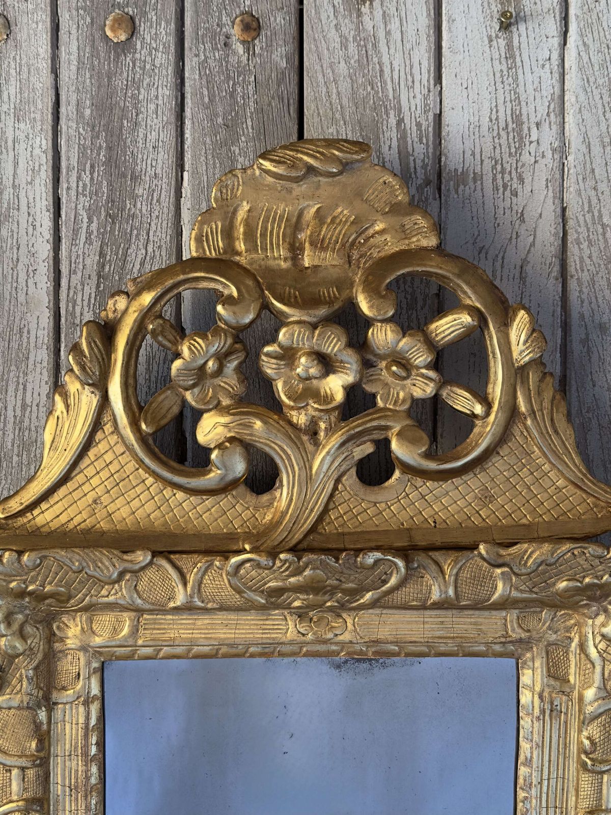 Antique French Giltwood Mirror – Rococo Style Late 18th – Early 19th Century photo 875.0