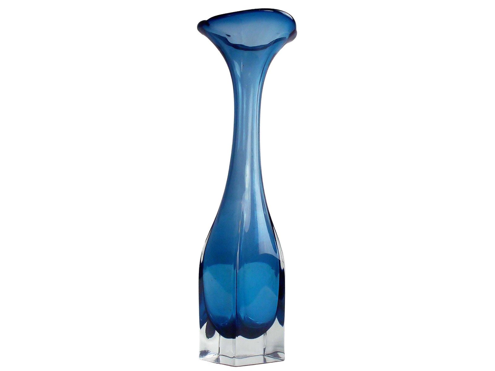 Swedish Mid Century Modern Aseda Aqua Marine Blue Art Glass Vase Designed By Bo Borgstrom. photo Home Decor