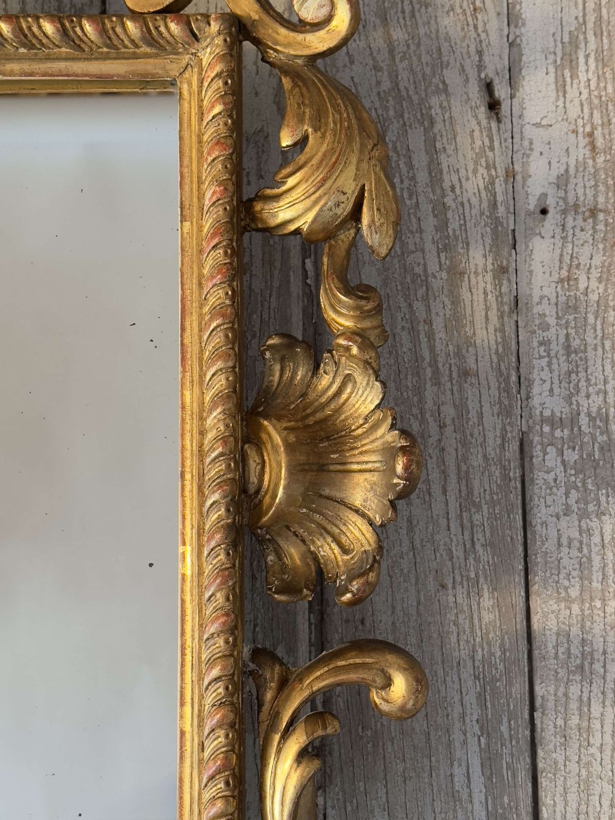 Antique Italian Giltwood Mirror – Rococo Style With Cherub Crest – Late 18th – Early 19th photo for sale