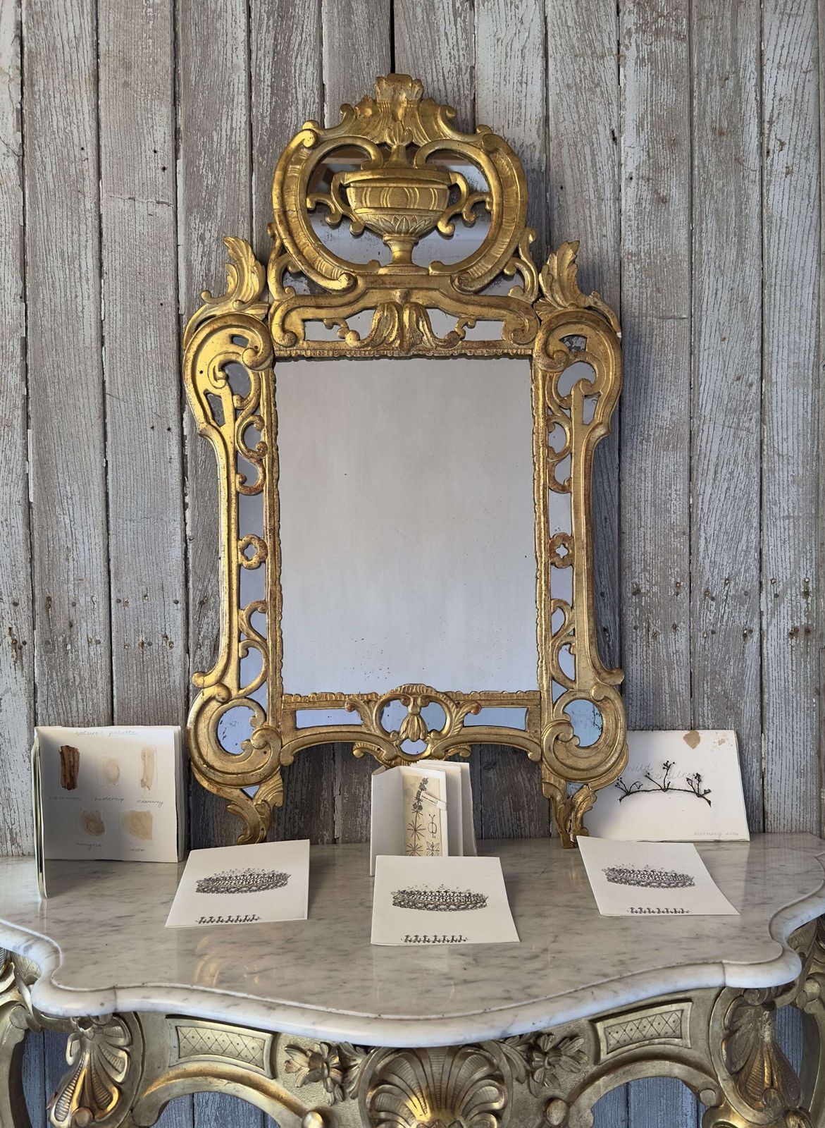 Fine Italian Giltwood Wall Mirror With Original Mercury Glass  18th Century photo furniture