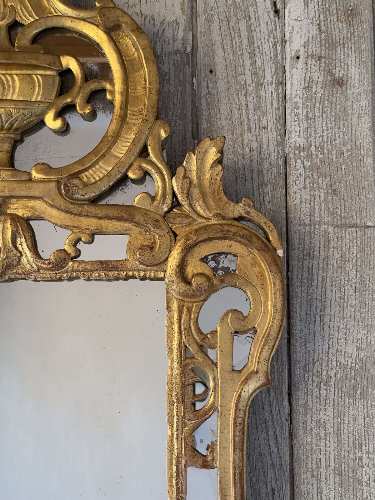 Fine Italian Giltwood Wall Mirror With Original Mercury Glass  18th Century photo Home Decor