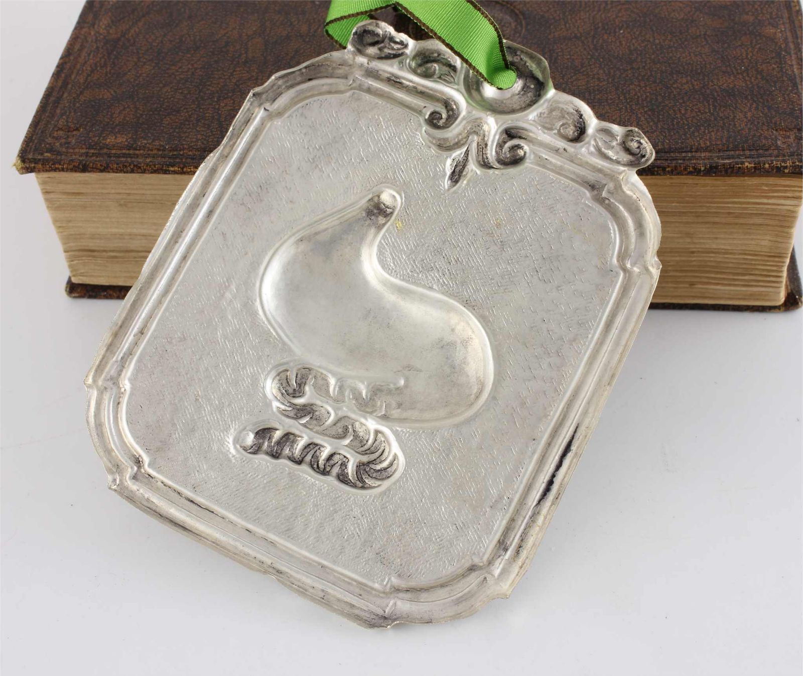 Stomach & Intestines Silver Plate Ex Voto. Italian Religious Votive photo vinterior