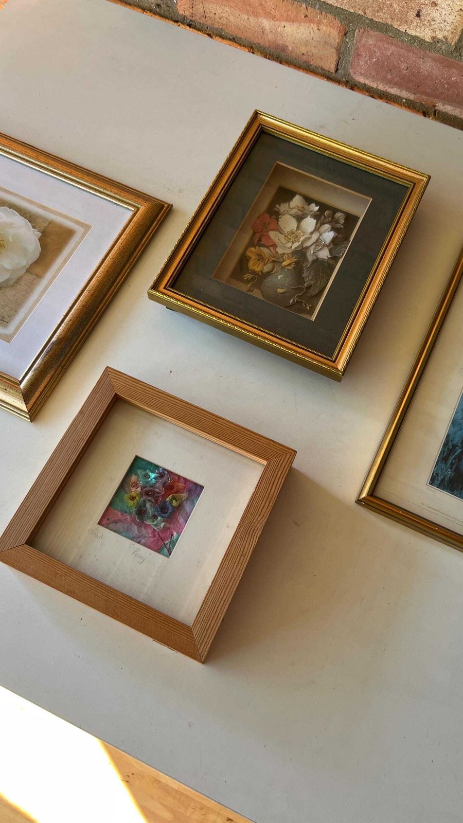 Exquisite Four Piece Framed Floral Print Gallery Set For Elegant Home Styling photo vintage