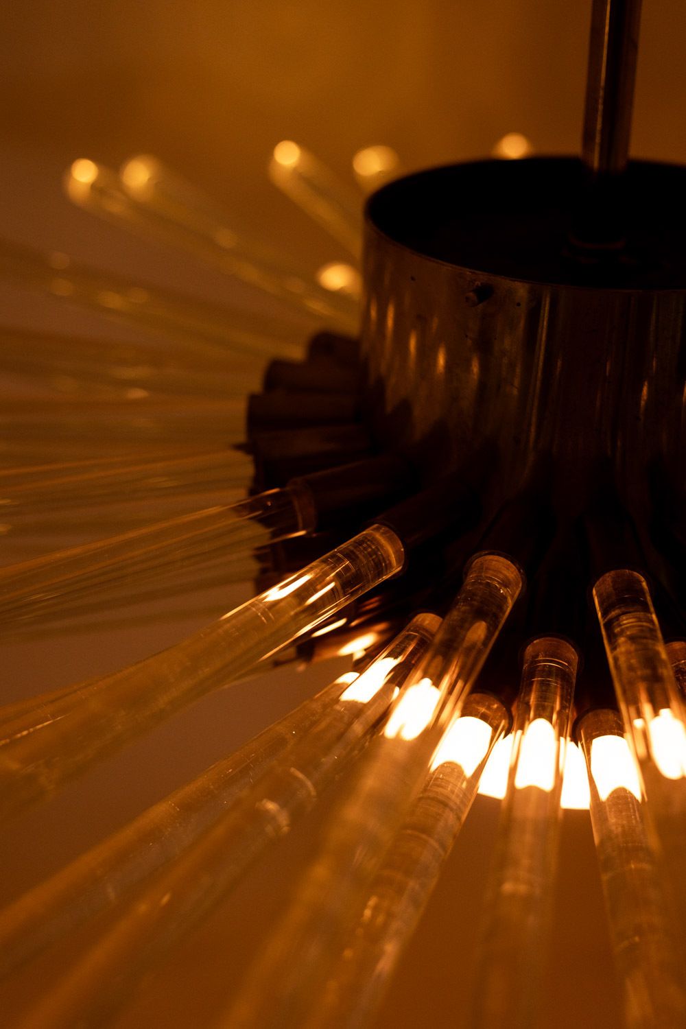 Radiant Glass Tube Chandelier. Contemporary Design. photo vintage