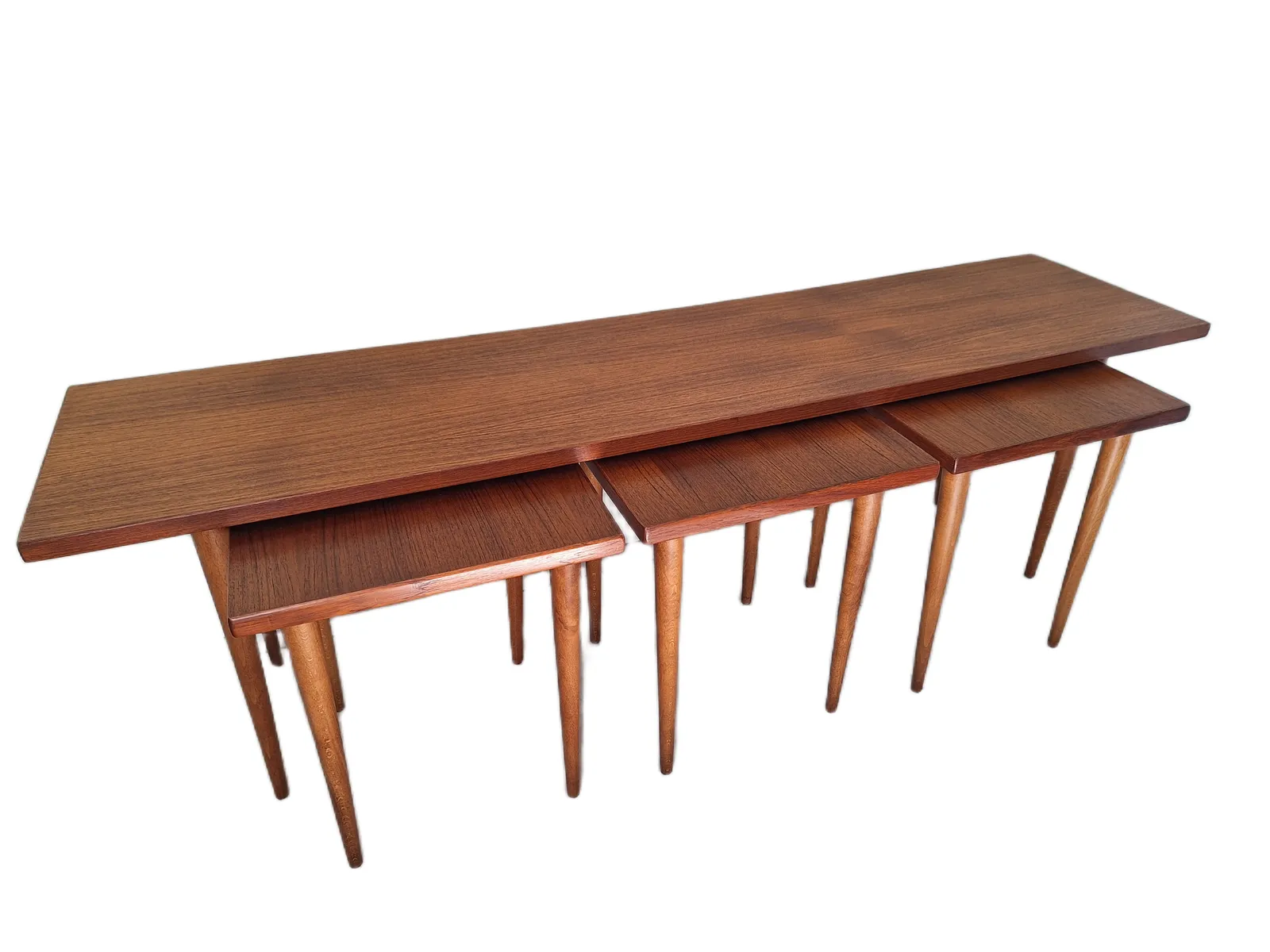 Swedish Mid Century Teak Nesting Coffee Table By Albert Larsson photo for sale