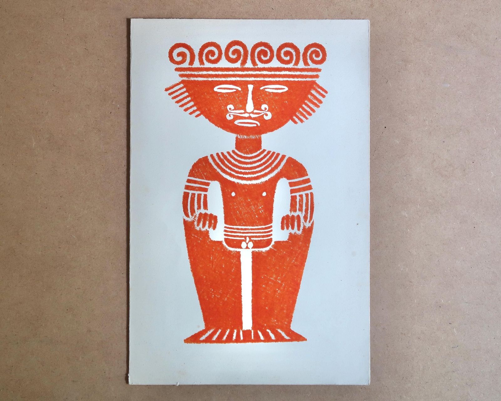 Original Pre Colombian Print By Georges Arnulf, 1967 / Tolima, Calima, Quimbaya Style