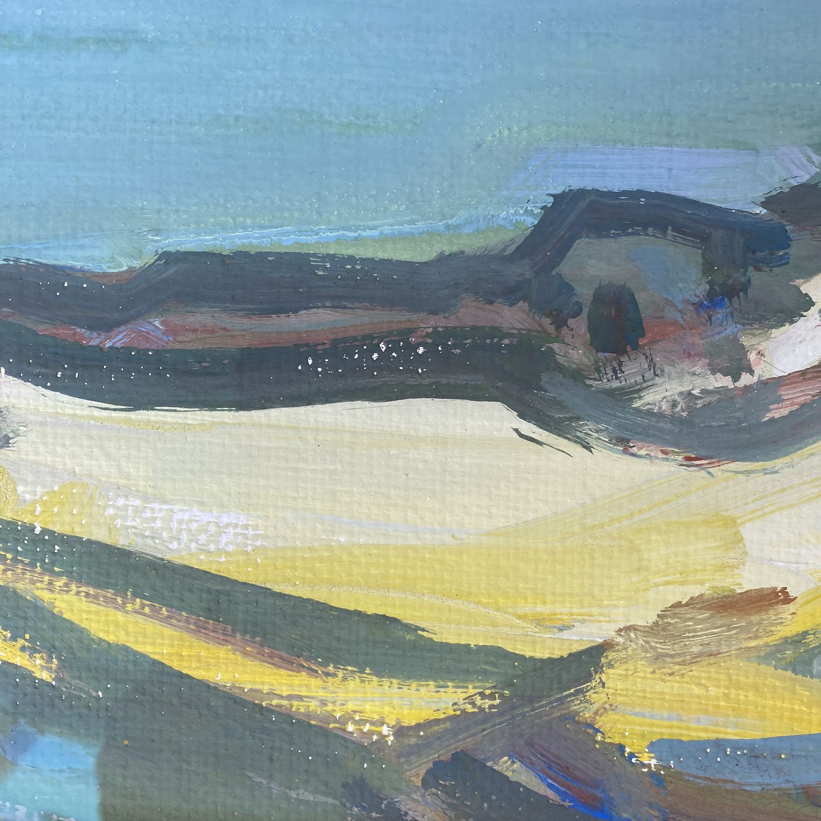 Mid Century Modernist Landscape Painting By Ivan Jordell photo vinterior