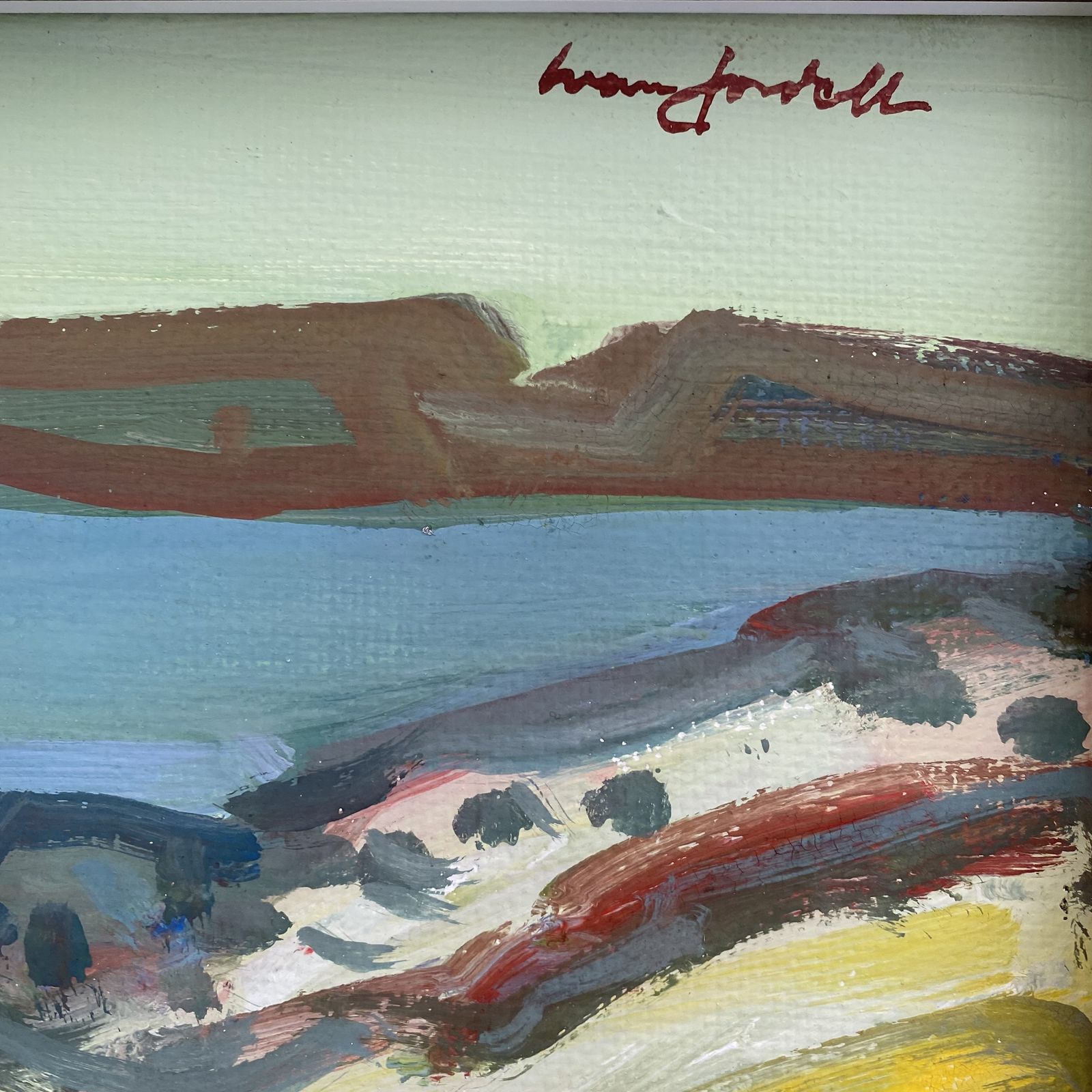 Mid Century Modernist Landscape Painting By Ivan Jordell photo buy