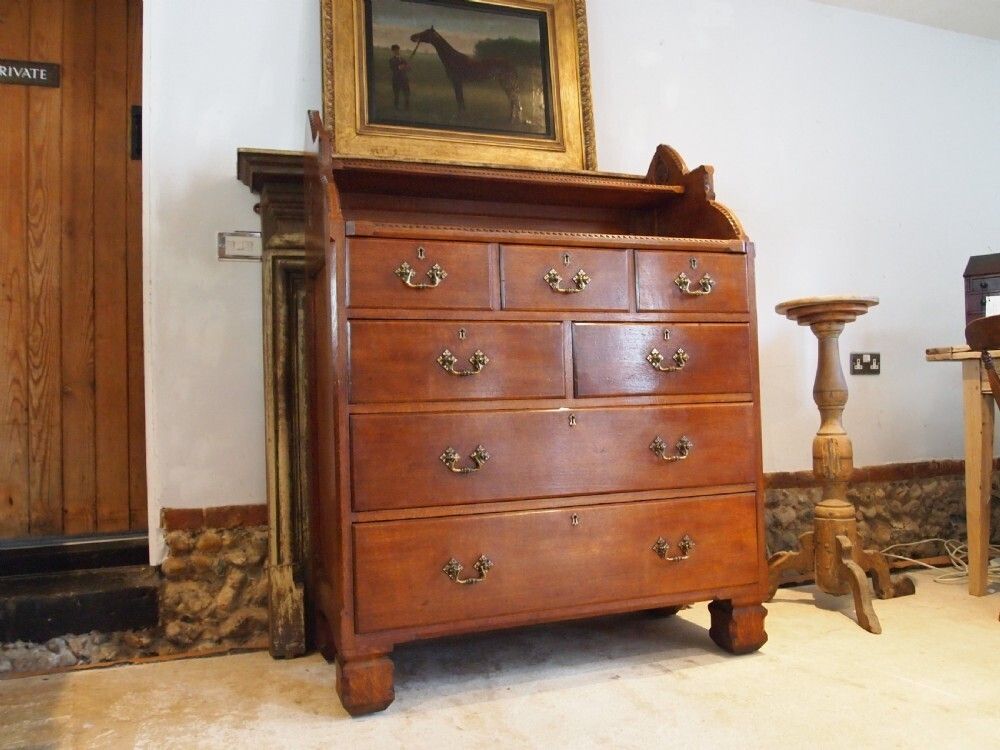 Chest Of Drawers Rare Arts And Crafts Victorian Gothic Oak C1870 photo for sale