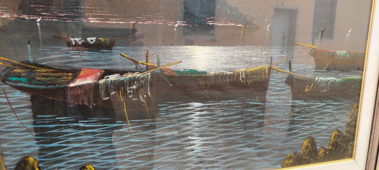 Oil Painting On Canvas Sea Landscape 50x70 Cm 60s 70s photo 141.0
