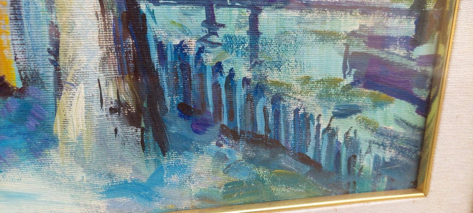 Oil Painting On Canvas "Parisian" 50x70 Cm 60s 70s Belle Epoque photo vinterior