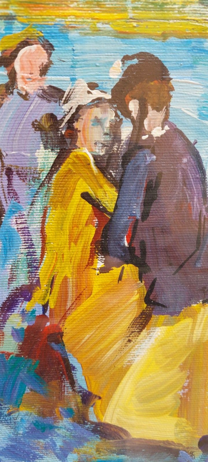 photo for sale Oil Painting On Canvas "Parisian" 50x70 Cm 60s 70s Belle Epoque