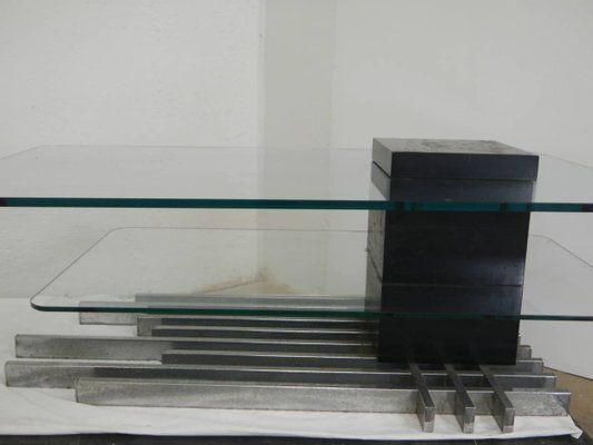 Tempered Glass Coffee Table By Vittorio Dassi, 1960s photo Furniture