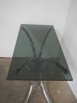 Coffee Table With Wheels And Smoked Glass, 1960 photo buy