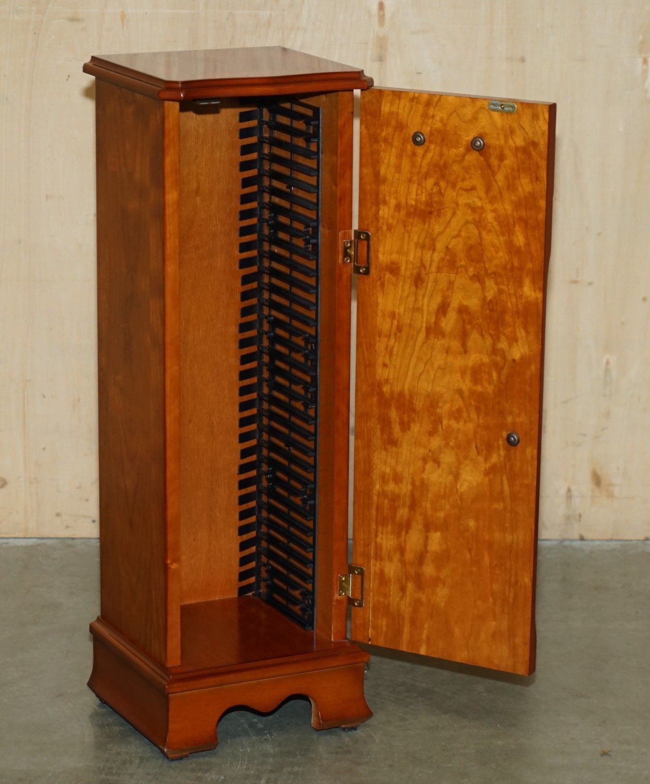 photo for sale Lovely Vintage Burr Yew Wood Cd Or Dvd 30 Piece Holding Side Cabinet Tower