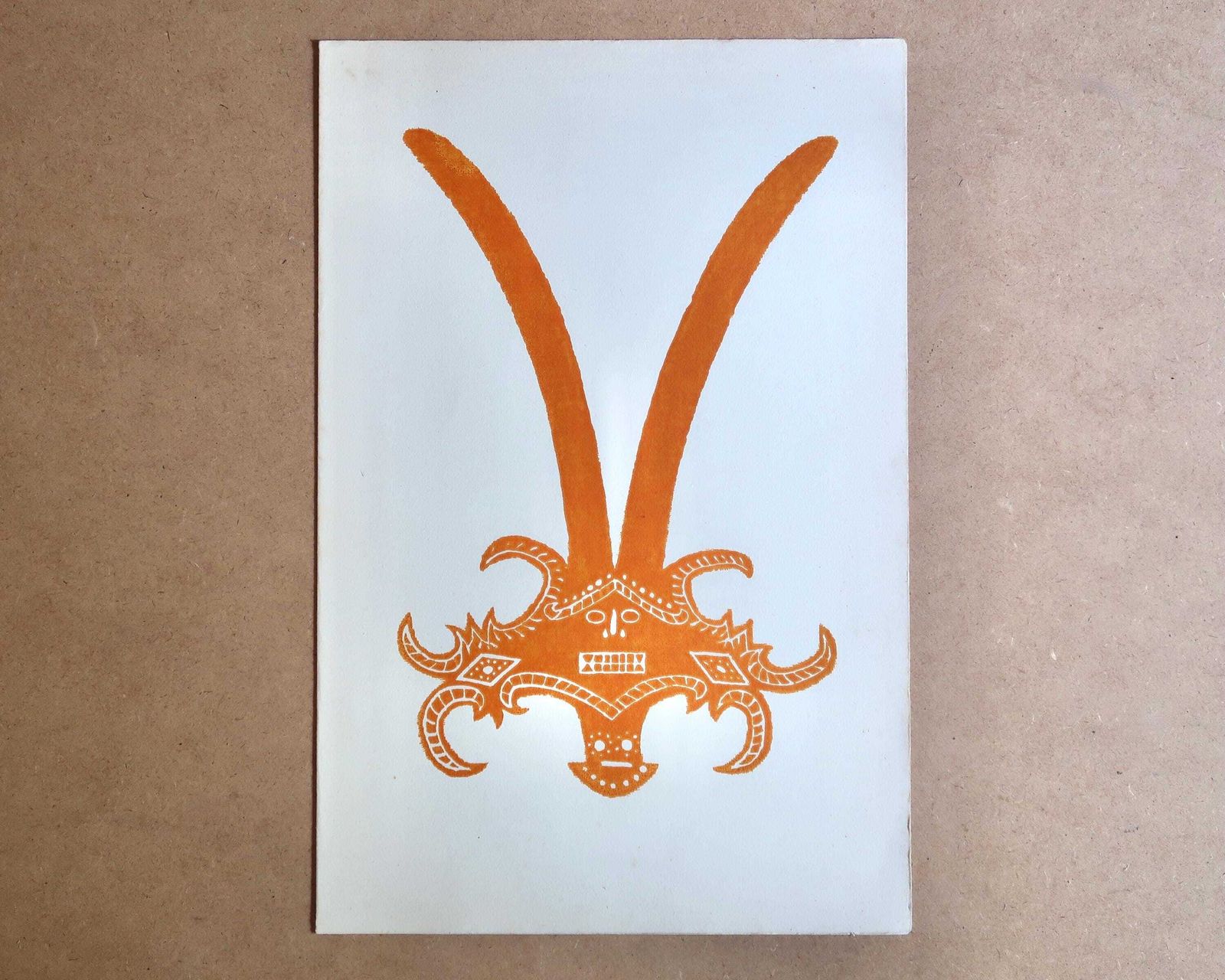 Original Pre Colombian Print By Georges Arnulf, 1967 / Tolima, Calima, Quimbaya Style