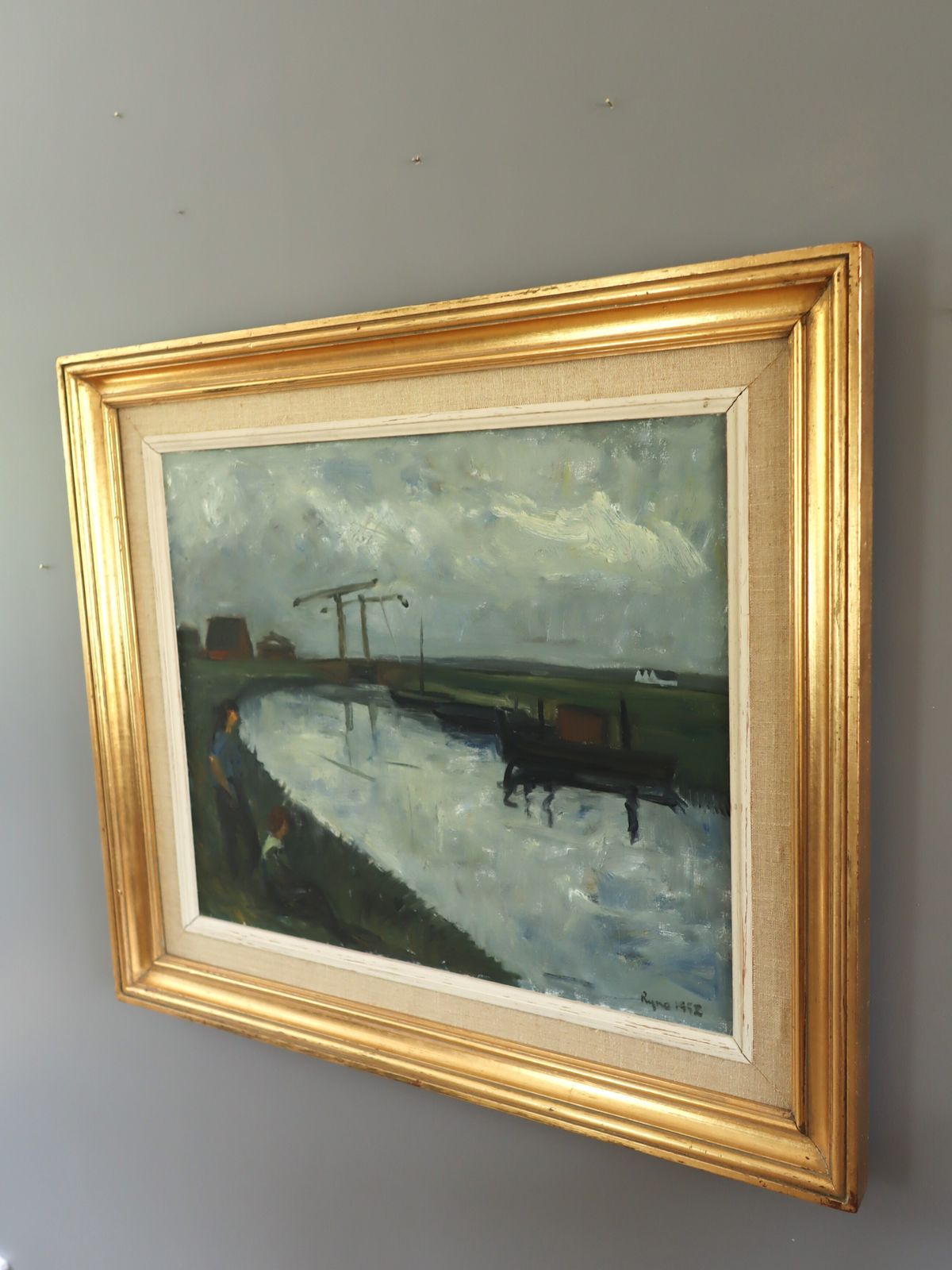 By The Waterbank  Oil Painting photo Art