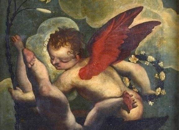 Large Antique Oil Painting On Canvas, 17th Century Venetian School, Antique Frame photo 3201.0