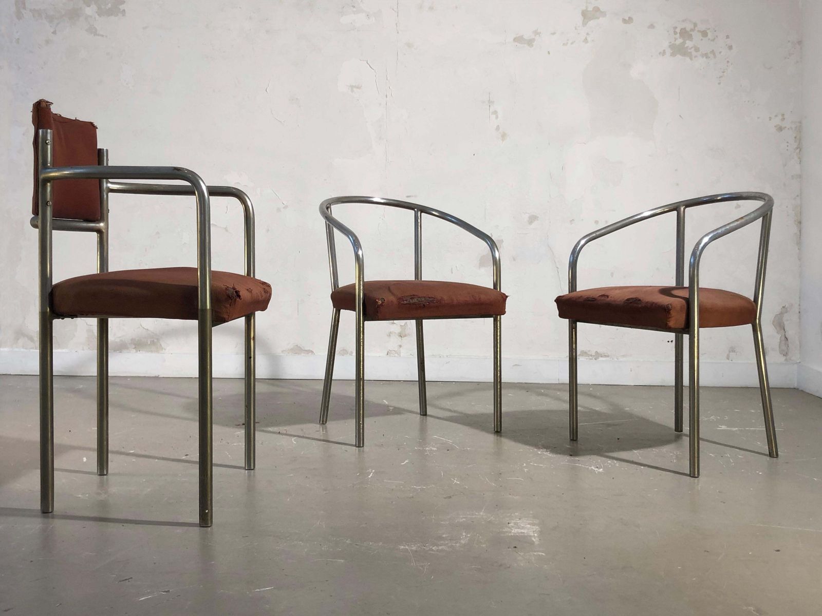 Ensemble De 3 Chaises De Bureau Modernist Bauhaus Par Rene Herbst, France 1930 photo vinterior