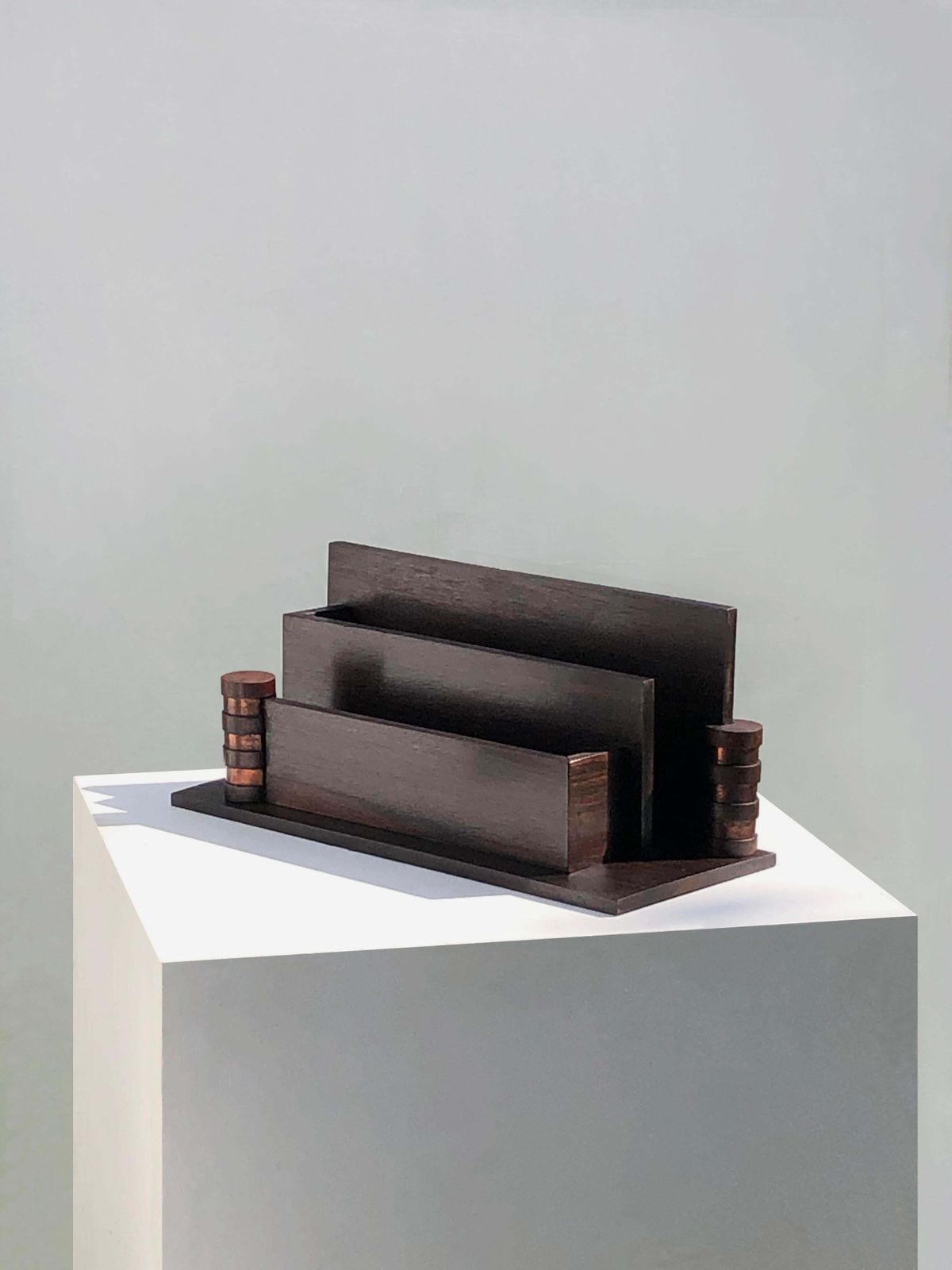 An Art Deco Modernist Documentholder In Ebony And Copper, Dudouyt Style, France 1930 photo furniture