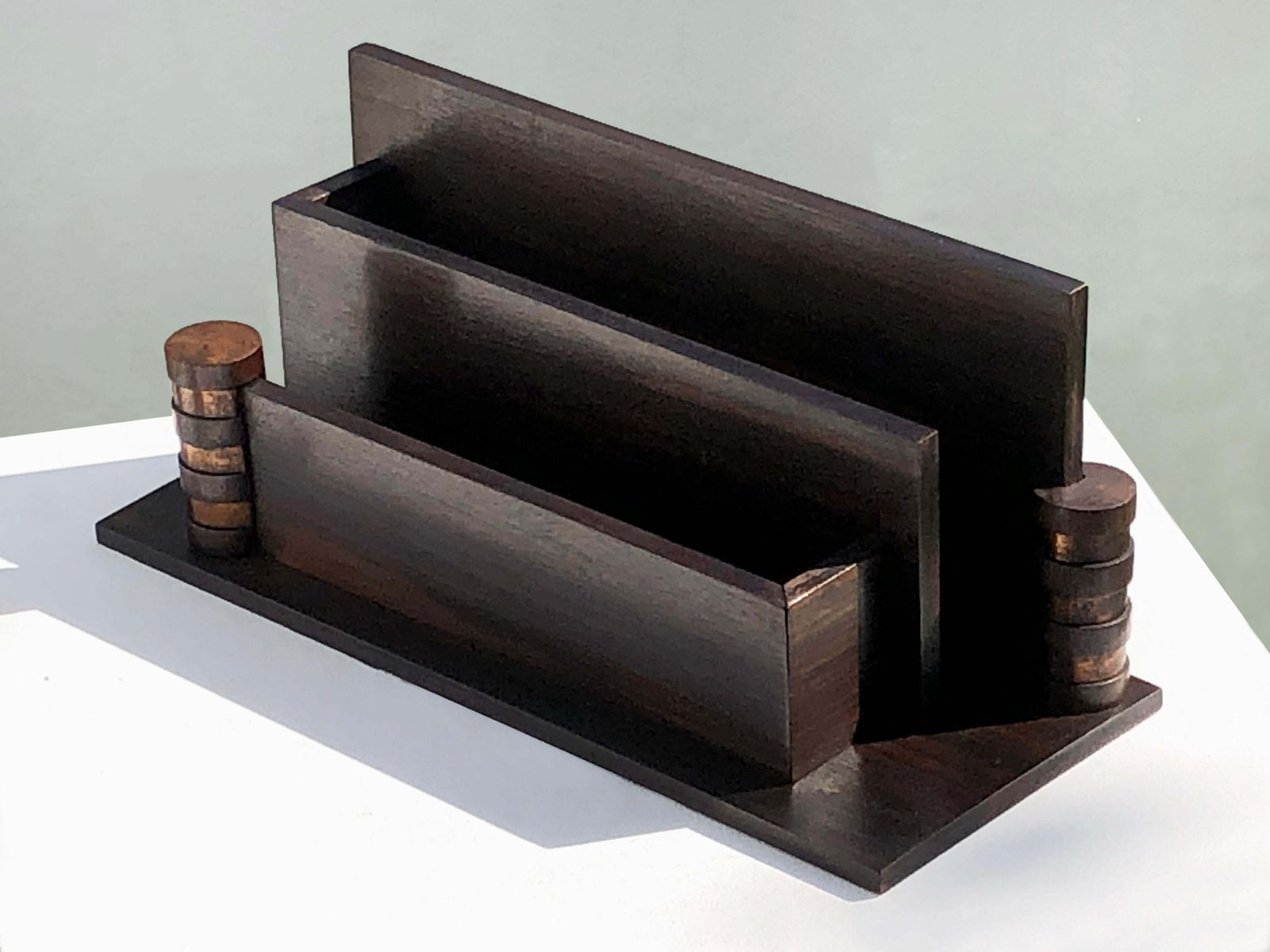 An Art Deco Modernist Documentholder In Ebony And Copper, Dudouyt Style, France 1930 photo Home Decor