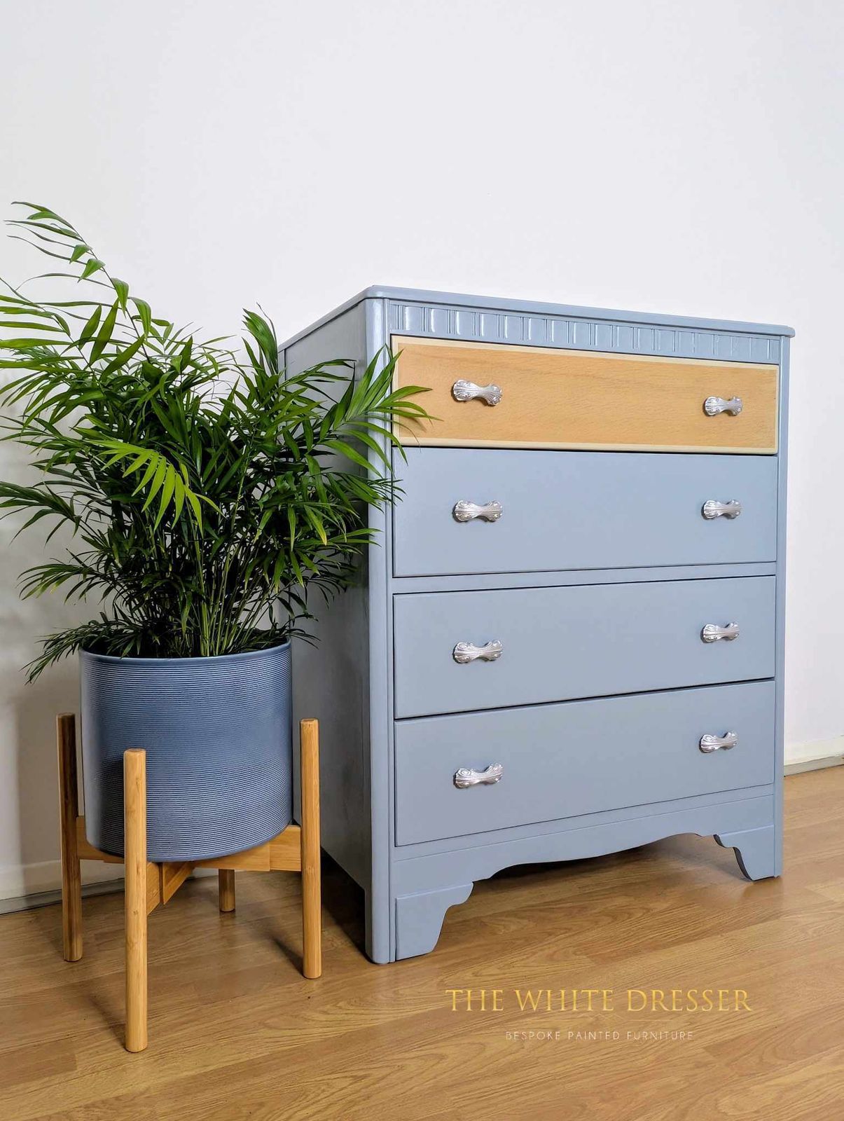 Mid Century Harris Lebus Chest Of Drawers In Blue photo Furniture