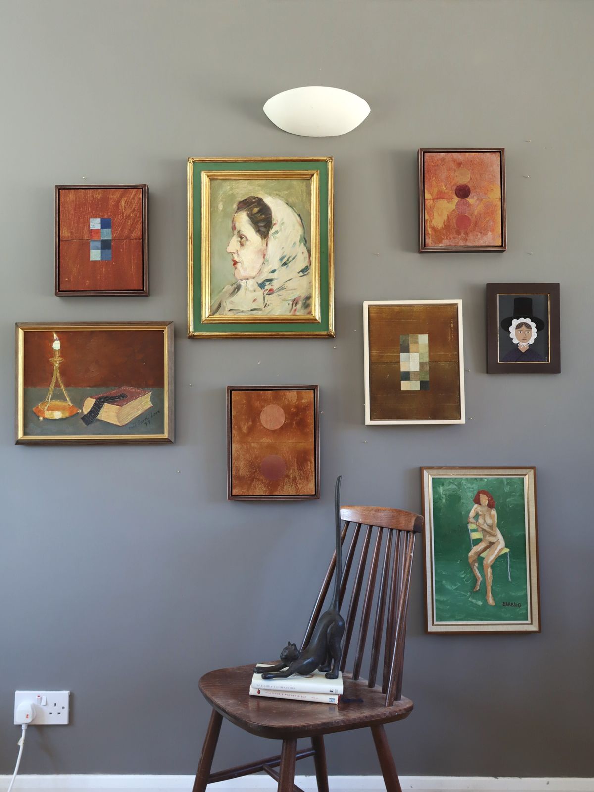 Geometric Collage With 4 Circles,  Oil Painting photo for sale
