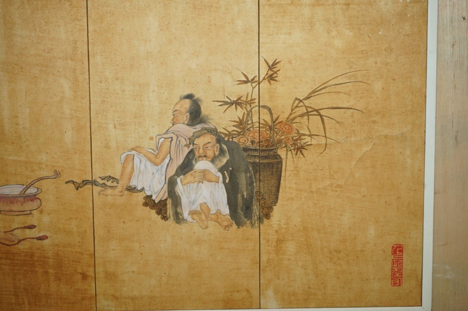 Fine Pair Of Extra Large Boisterous Exploits Of The Drunken Immortals Paintings photo Art