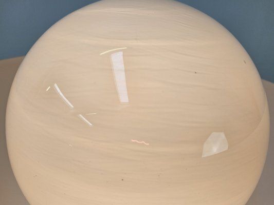 photo furniture Mid Century Floor Lamp In Metal And White Glass, 1970s