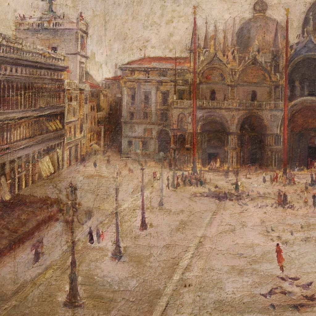 Painting Of A View Of St. Mark's Square Signed And Dated 1917 photo for sale