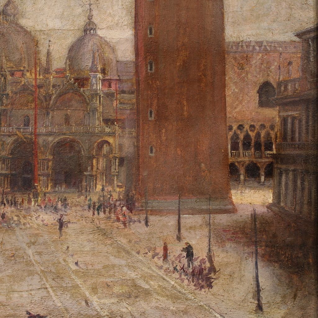 Painting Of A View Of St. Mark's Square Signed And Dated 1917 photo Art