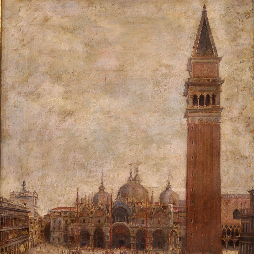 Painting Of A View Of St. Mark's Square Signed And Dated 1917 photo vinterior