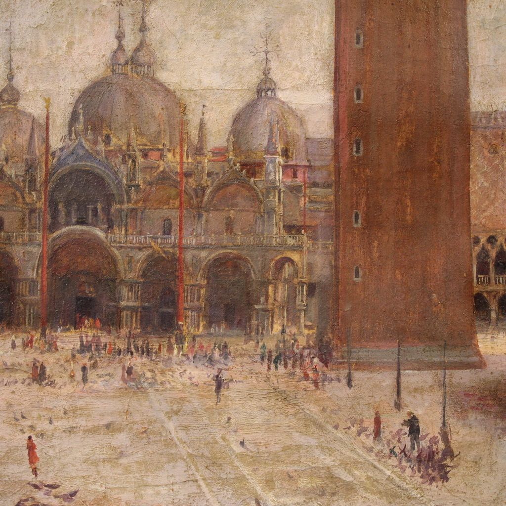 photo buy Painting Of A View Of St. Mark's Square Signed And Dated 1917