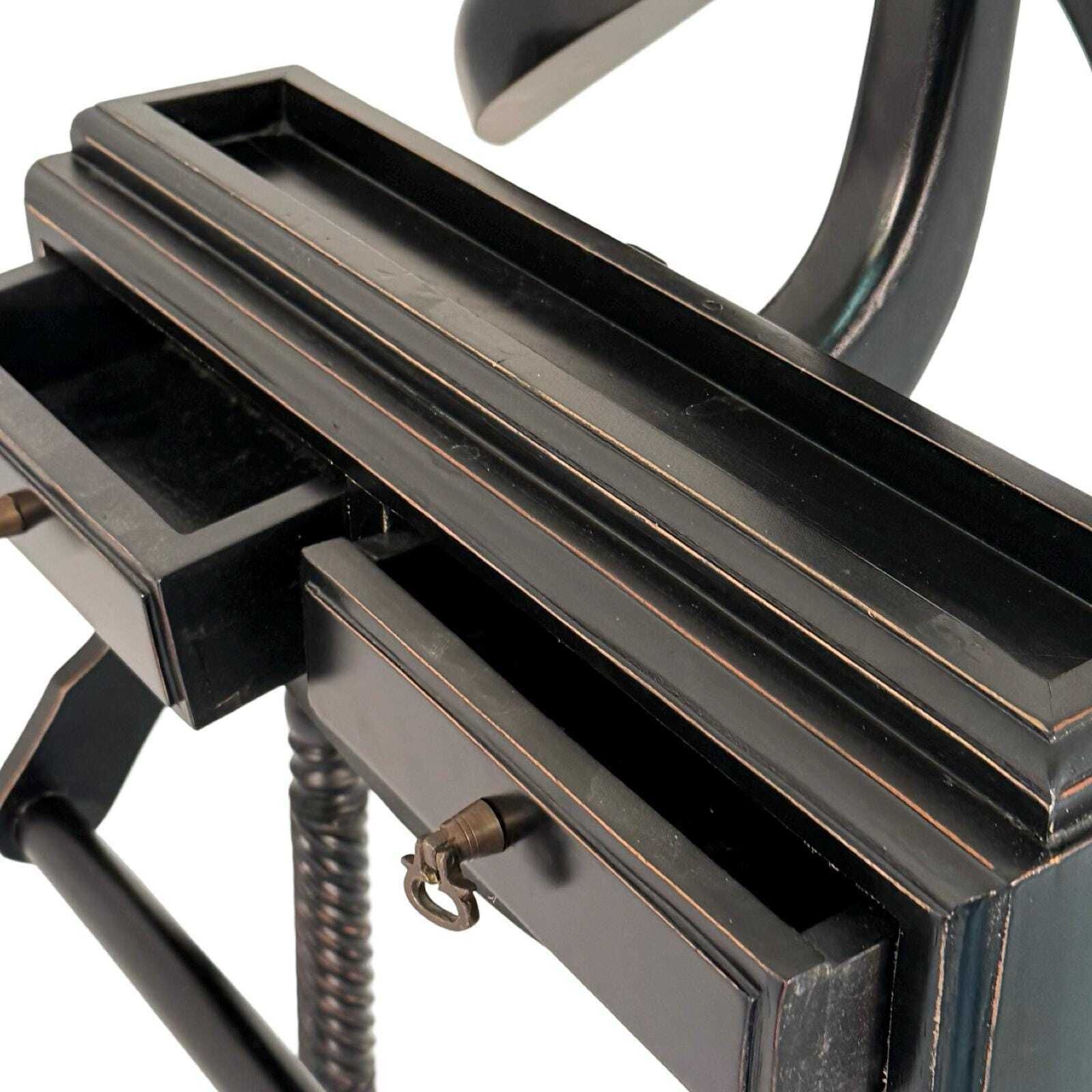 Dressboy / Valet Stand   Made In England   Two Drawers And Twisted Wooden Frame   Colonial Style   Black photo for sale