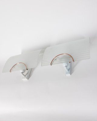 Vintage Italian Wall Lights In Decorated Glass, 1980s Set Of 2 photo furniture
