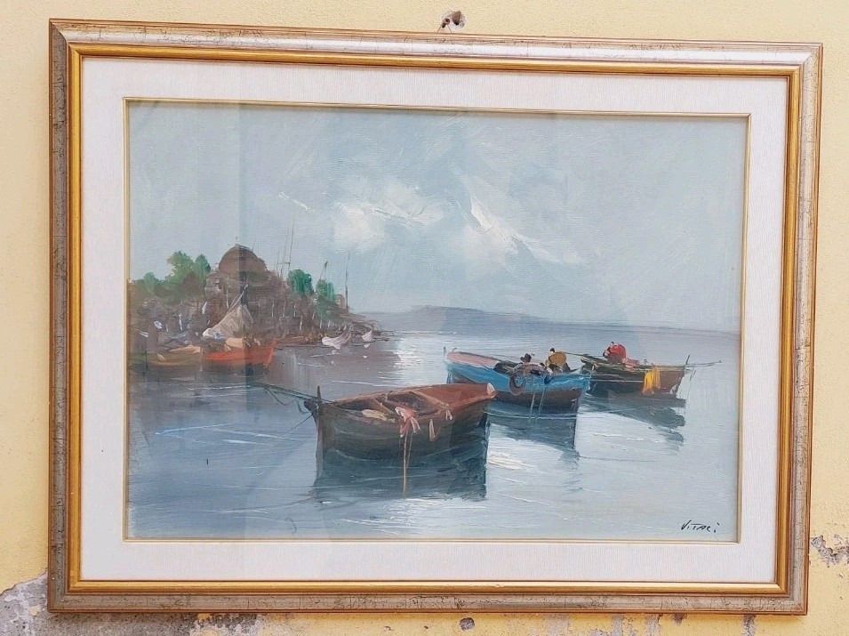 Oil Painting On Canvas 50x70s 60s/70s Renato Vitali