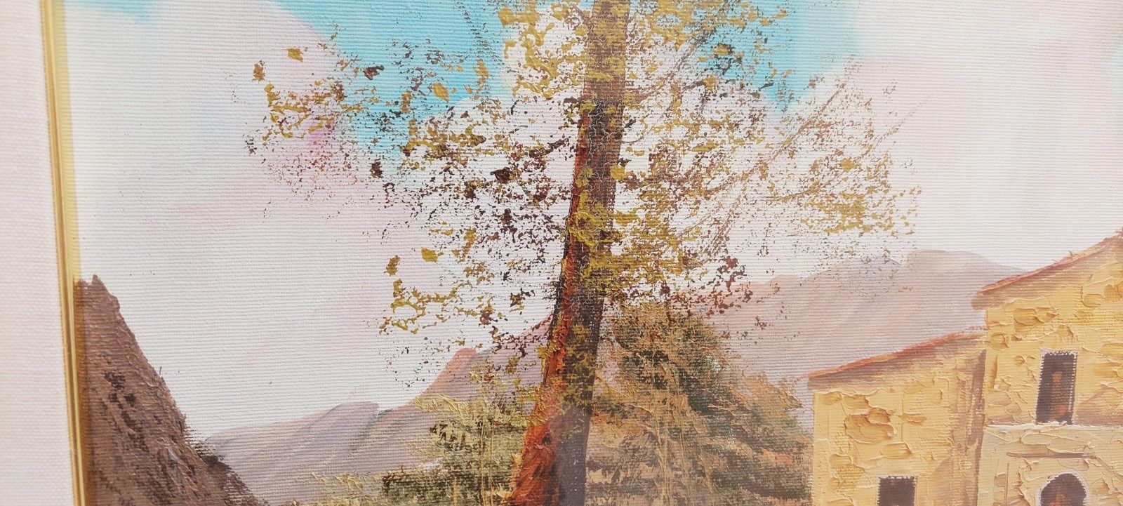 Oil Painting On Canvas Tuscan Landscape R.Morelli 50x70s 60s/70s photo Art