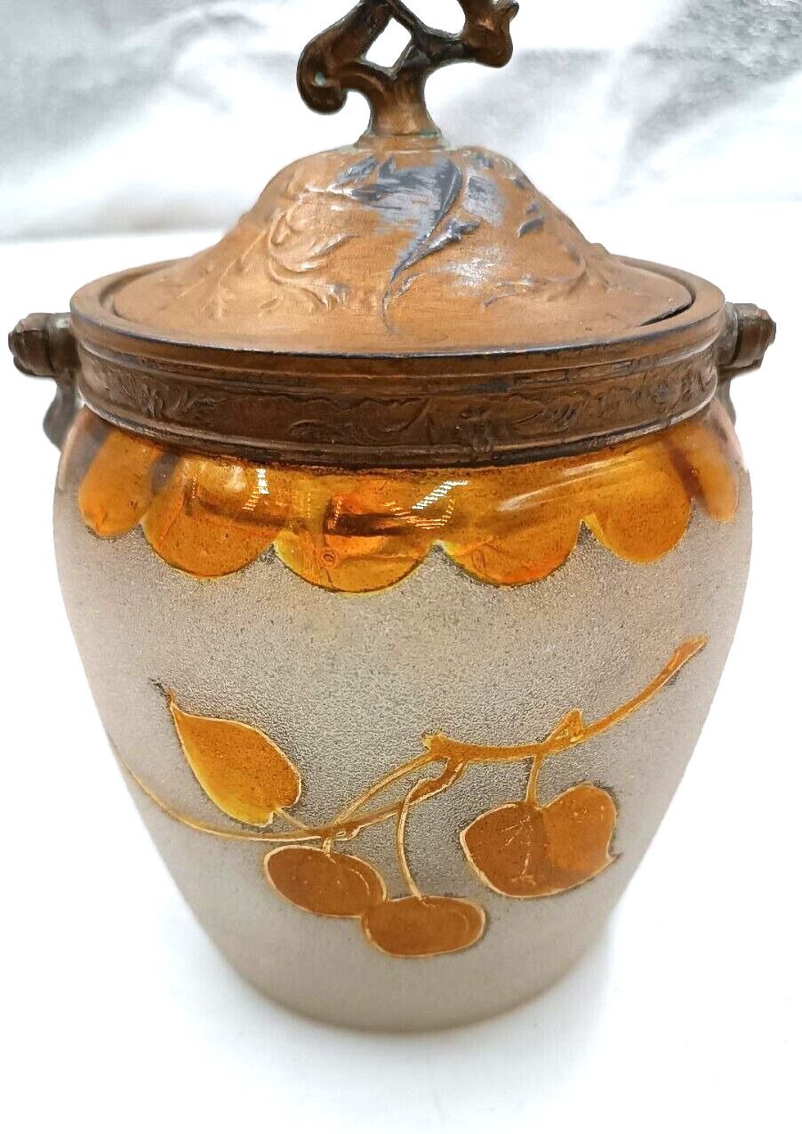 Antique Liberty Glass Cookie Holder Vase Early 900s Art Nouveau photo Home Decor
