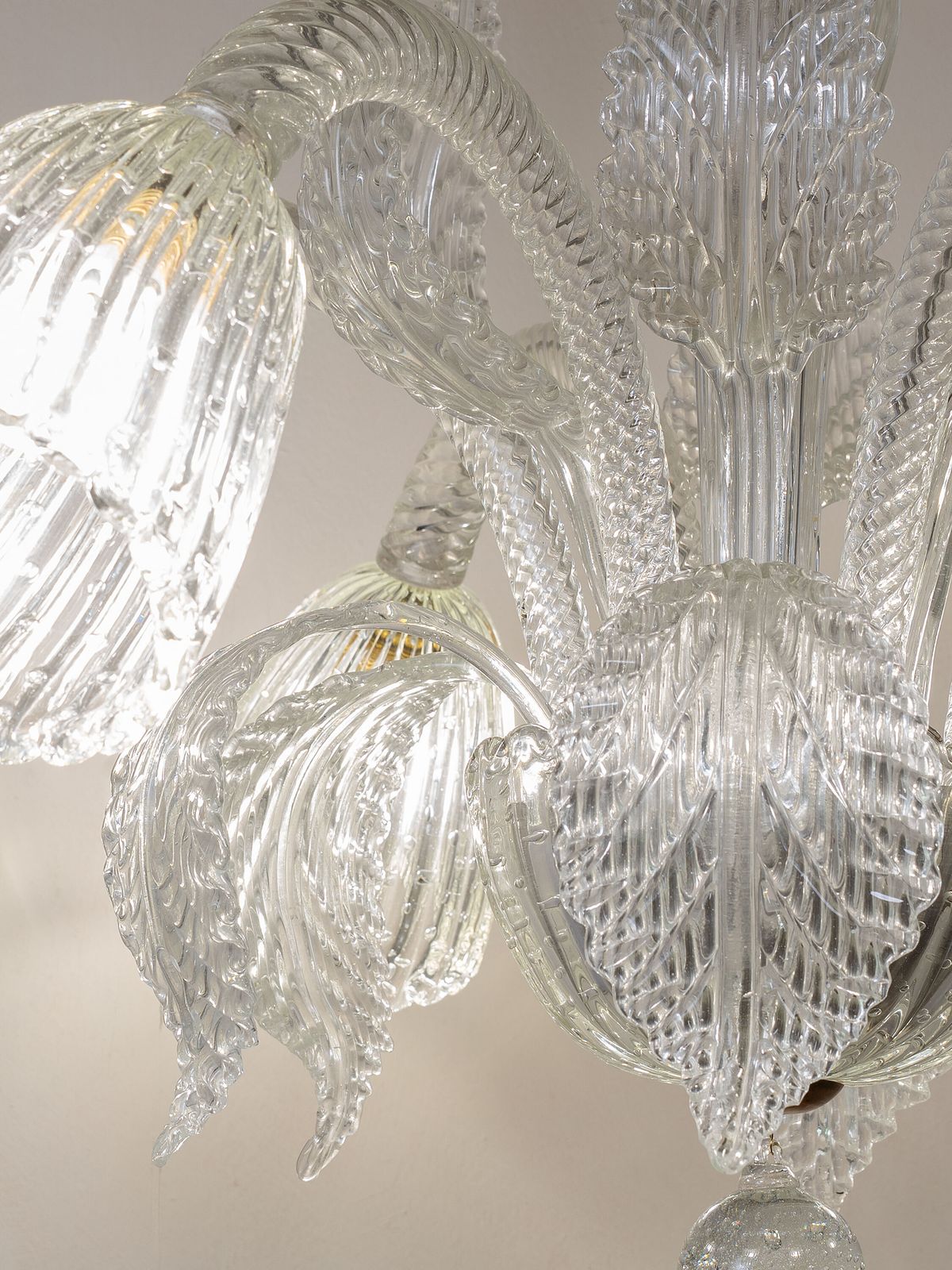 Vintage Barovier & Toso Murano Glass Chandelier With Six Lights photo vinterior