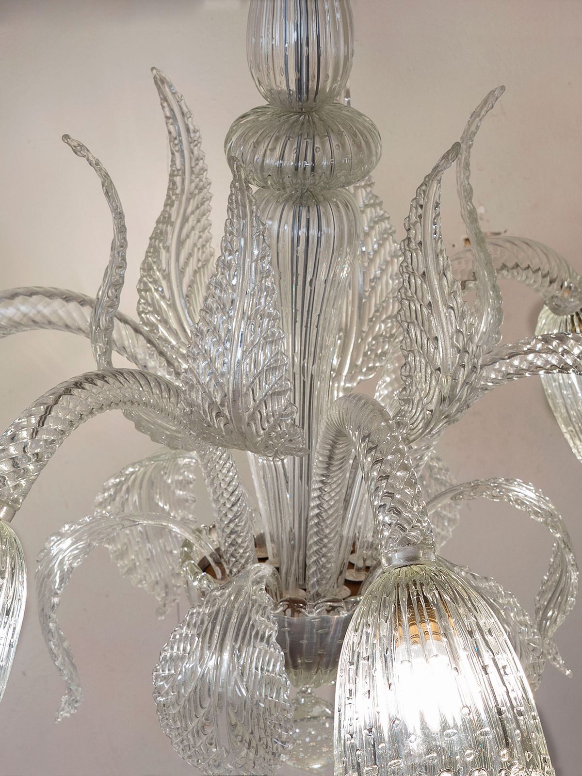 Vintage Barovier & Toso Murano Glass Chandelier With Six Lights photo Lighting
