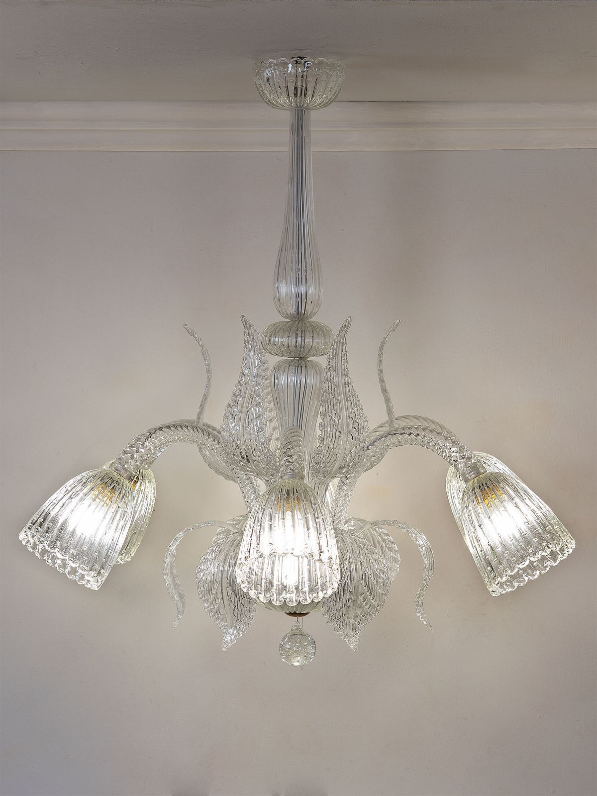 Vintage Barovier & Toso Murano Glass Chandelier With Six Lights photo buy