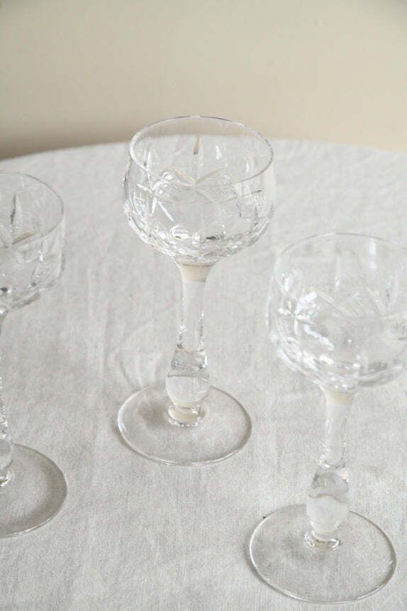 4 Stuart Crystal Glengarry Hock Wine Glasses photo for sale