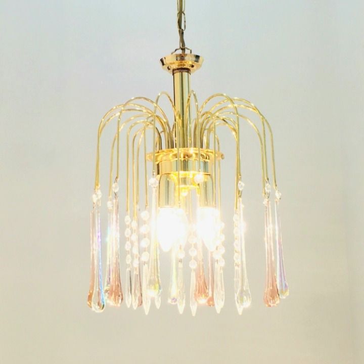 Murano Glass Teardrop Waterfall Chandelier, Italy, 1970s photo vinterior